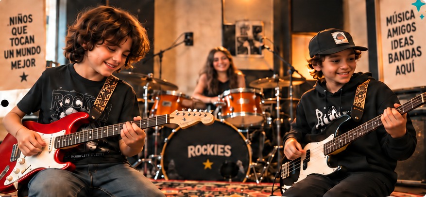 Banda infantil tocando en Rockies